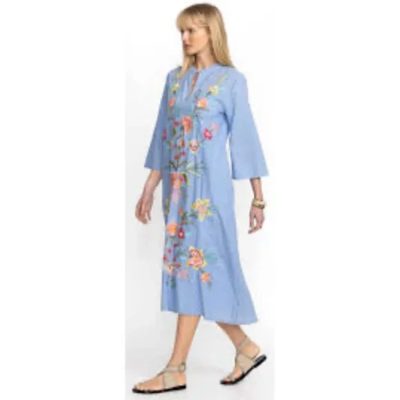 Johnny Was Camellia Embroidered Cotton Dress Size Small New With Tags - Picture 3 of 16